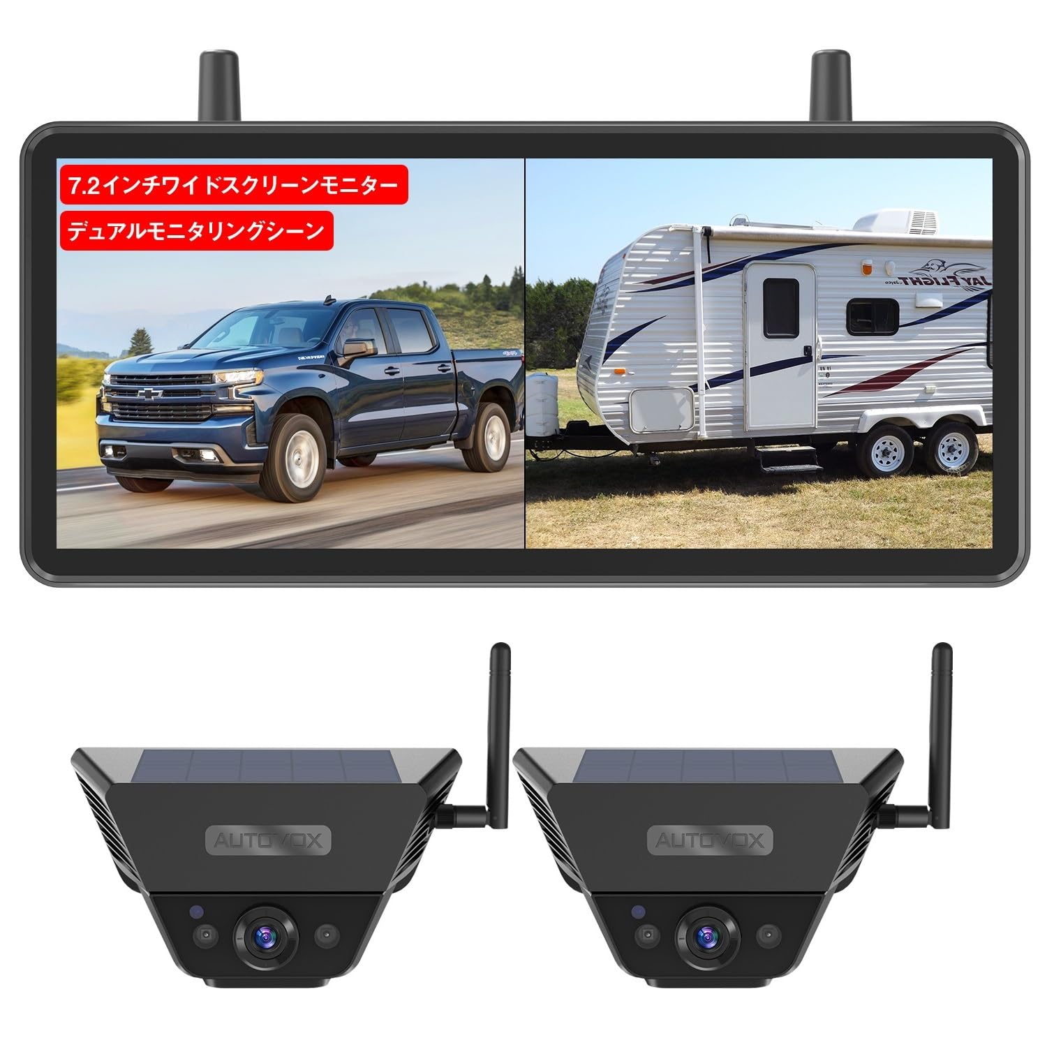 Amazon.co.jp: AUTO-VOX ワイヤレスバックモニター ソーラー対応